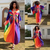 Fashion 20 Rainbow Butterflies Polyester Printed Long Skirt