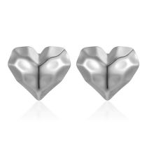Fashion Silver Diamond Cut Love Earrings