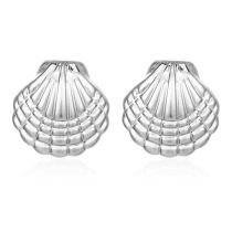 Fashion Silver Stainless Steel Hollow Shell Earrings