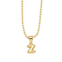 Fashion Z Gold Plated Copper 26 Letter Necklace