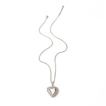 Fashion Silver Stainless Steel Diamond Love Necklace