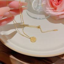 Fashion Gold Titanium Steel Fu Brand Necklace