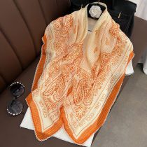 Fashion 43# Cotton And Linen Printed Silk Scarf