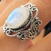 Fashion Silver Alloy Moonlight Geometric Hollow Engraved Ring