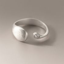 Fashion Silver Brushed Copper Open Ring