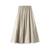 Fashion Milk Tea Color Polyester Pleated Skirt