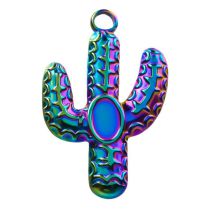 Fashion Color Stainless Steel Cactus Pendant