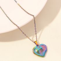 Fashion Color 6 Stainless Steel Love Necklace