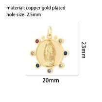 Fashion Our Lady Copper Inlaid Zirconium Geometric Pendant