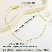 Fashion 13# Gold Plated Copper Chain Necklace With Zirconium