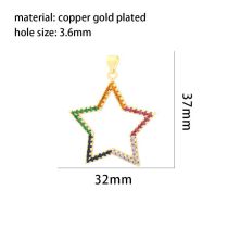 Fashion 2# Copper Inlaid Zirconium Five-pointed Star Pendant