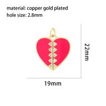 Fashion Rose Red Gold-plated Copper Inlaid With Zirconium Dripping Oil Love Pendant