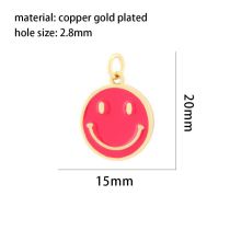 Fashion Pink Gold Plated Copper Oil Dripping Smiley Face Pendant