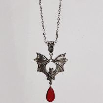Fashion Red Bat Wing Pendant Drop Necklace