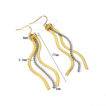 Fashion 2# Stainless Steel Snake Bone Chain Earrings