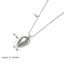 Fashion Silver 5 Stainless Steel Geometric Drop Necklace