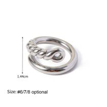 Fashion Silver Stainless Steel Knot Open Ring