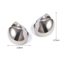 Fashion Silver Stainless Steel Round Irregular Earrings
