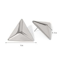 Fashion Silver Stainless Steel Triangle Earrings