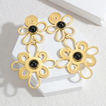 Fashion B Stainless Steel Flower Earrings