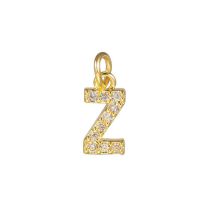 Fashion Z Gold Copper Inlaid Zirconium 26 Letter Pendant