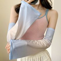 Fashion 22# Gradient Blue And White Polyester Printed Sun Protection Sleeves