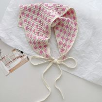 Fashion 5# Pink Crochet Triangle Headscarf