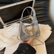 Fashion Silver Pu Flap Crossbody Bag