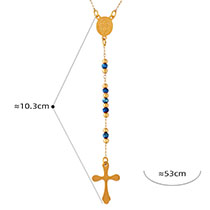 Fashion Gold Necklace 4 Cross Portrait Titanium Steel Necklace