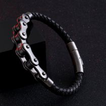 Fashion Black Men's Cowhide Braided Bracelet