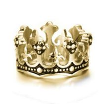 Fashion Gold Alloy Geometric Crown Men's Ring