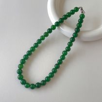 Fashion 10mm Green Agate Necklace Agate Beaded Necklace