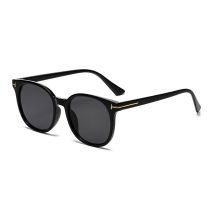 Fashion Black Frame All Gray C1 Large Round Frame Sunglasses