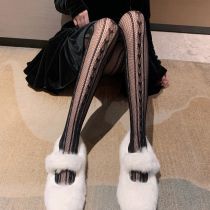 Fashion Black Lace Love Hollow Stockings