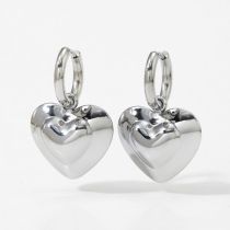 Fashion Silver Three-dimensional Hollow Love Earrings