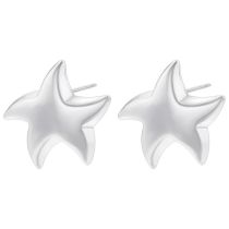 Fashion Platinum 1 Pair Gold-plated Copper Star Earrings