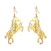 Fashion Gold Ear Hook Style Titanium Steel Cut Pony Earrings