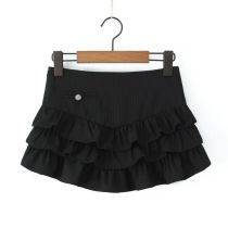 Fashion Black Polyester Layered Skirt