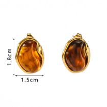 Fashion Gold Resin Irregular Earrings