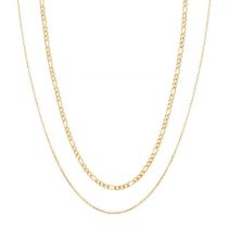 Fashion Gold Necklace Stainless Steel Double Chain Necklace
