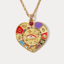 Fashion Love Amulet Copper Diamond Eye Round Necklace