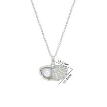 Fashion Silver Titanium Steel Diamond Shell Pearl Necklace