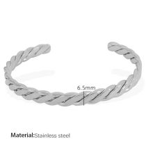 Fashion Silver 9 Titanium Steel Chain Open Bracelet