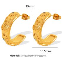 Fashion Gold Titanium Steel Pattern Earrings