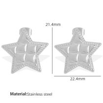 Fashion Silver Diamond Pattern Star Earrings