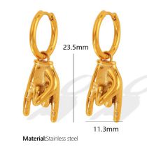 Fashion Gold Titanium Steel Geometric Gesture Earrings