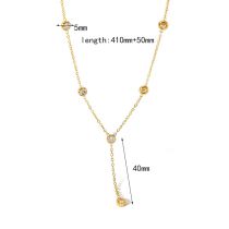 Fashion Necklace—2 Titanium Steel Diamond Geometric Necklace
