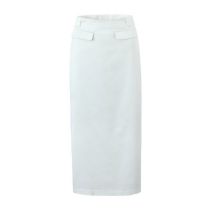 Fashion White Slit Straight Skirt