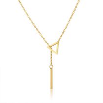 Fashion Gold Stainless Steel Triangle Y-shaped Necklace
