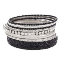 Fashion Silver Alloy Diamond Geometric Bracelet Set